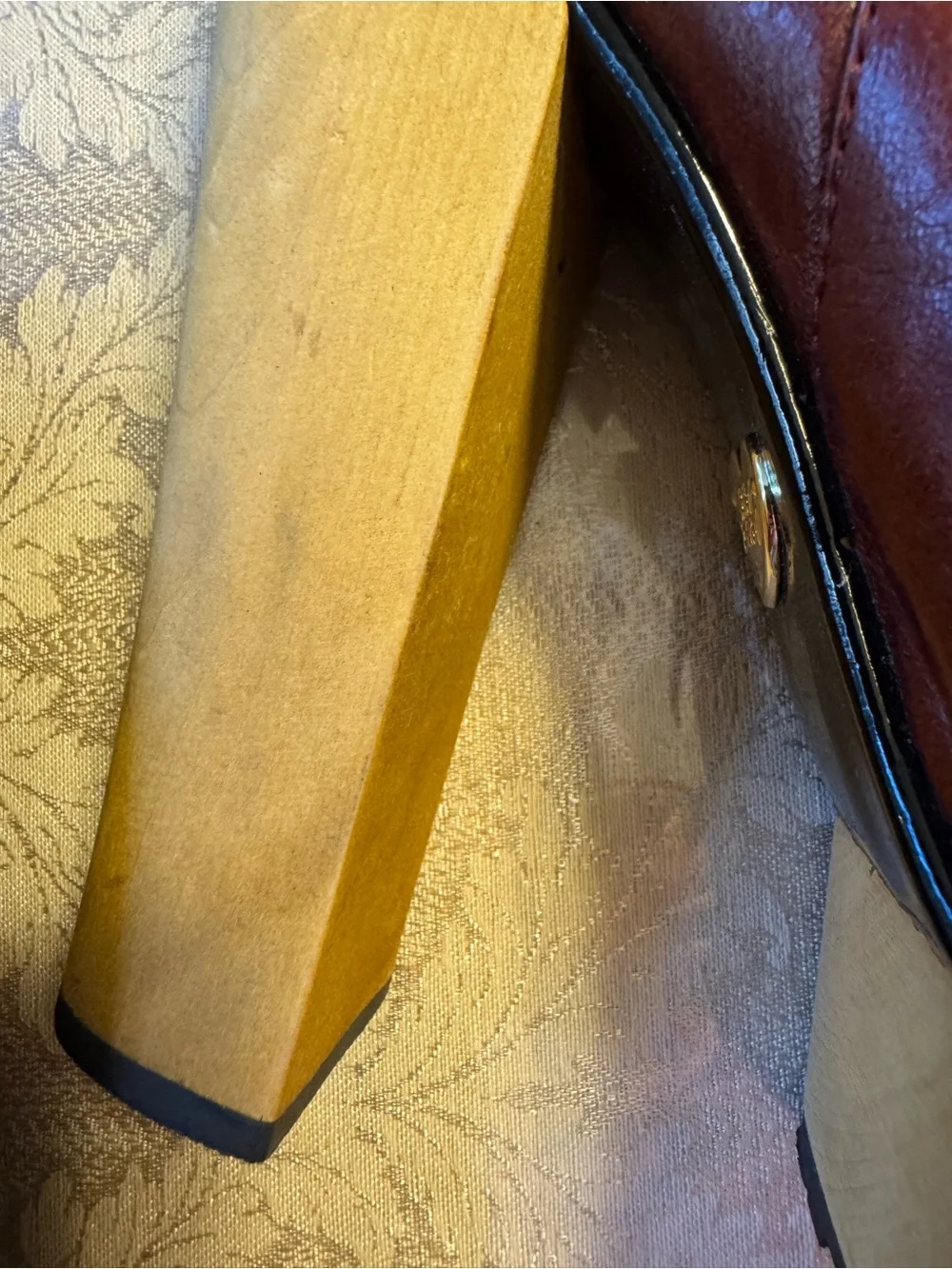 Betsey Johnson Maybill Cognac Leather Platform Boots Wood Block Heel 8M